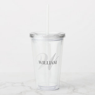Create Your Personalised Monogram Name Ash Acrylic Tumbler