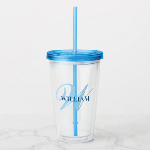 Create Your Personalised Monogram Name Black Acrylic Tumbler