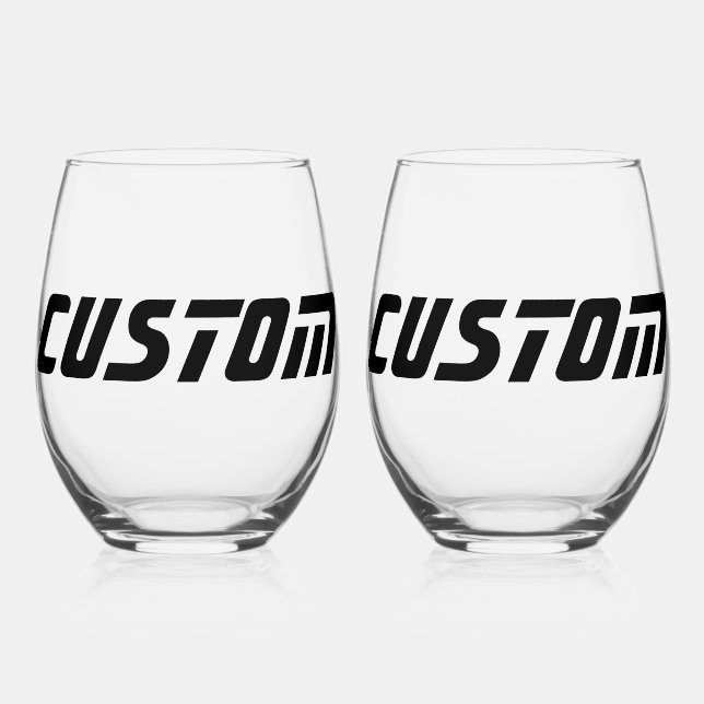 Create Your Personalised Set of 2 Stemless Wine Glass (Front)