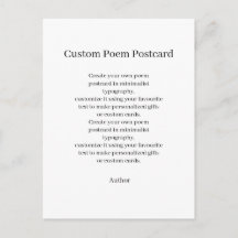 Create Your Personalized Custom Poem Postcard