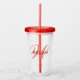 Create Your Personalized Monogram Name Black Acrylic Tumbler