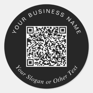 Create Your QR Code Promotional Black Classic Round Sticker