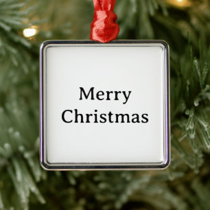 Create Your Simple Brand Promotion Premium Square Metal Ornament