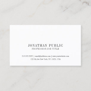 Create Your Simple Modern Classy White Plain Business Card