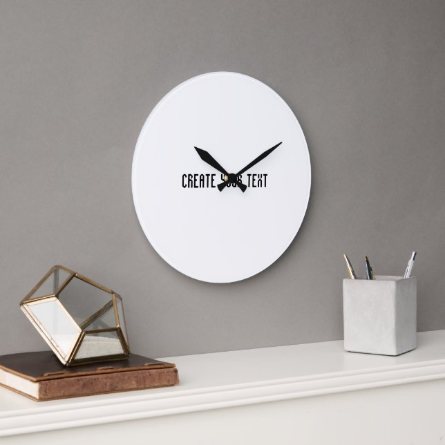 Create Your Text Super Wall Art Acrylic Black  Large Clock (Office)