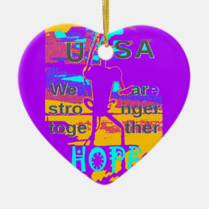  Create Your USA  Hope We Are Stronger Together  Ceramic Tree Decoration