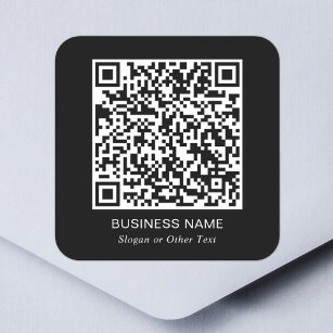 Create Your Website QR Code Promotional Black Square Sticker