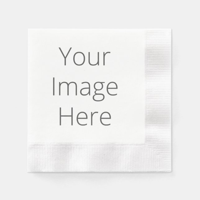 Create Your White Coined Cocktail Paper Napkins (Front)