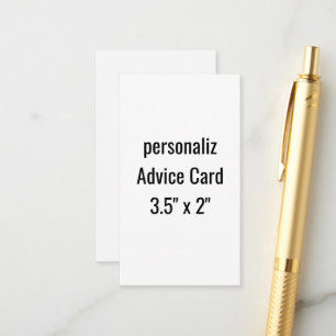 create your won personalise 3.5" x 2"Squared Advice Card
