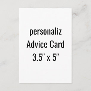 create your won personalise 3.5" x 5" Squared Advice Card