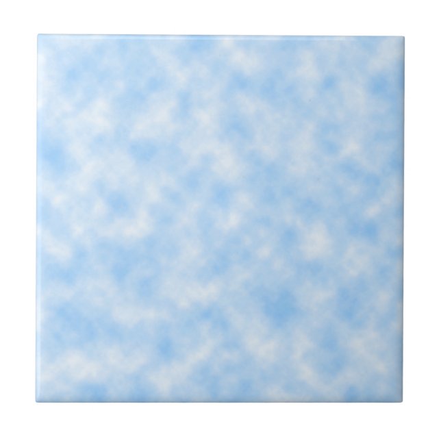Created Blue and White Clouds Design Tile (Front)