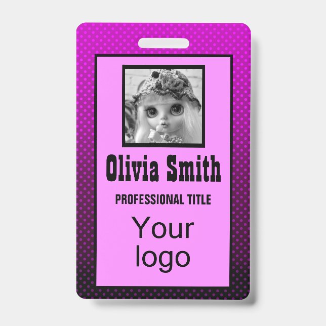 Created for you, stylish badge ID badge (Front)
