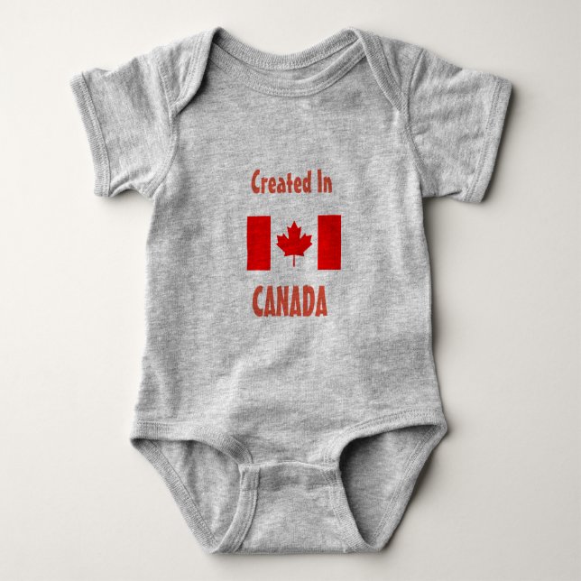 Created in Canada - Baby One Piece Baby Bodysuit (Front)