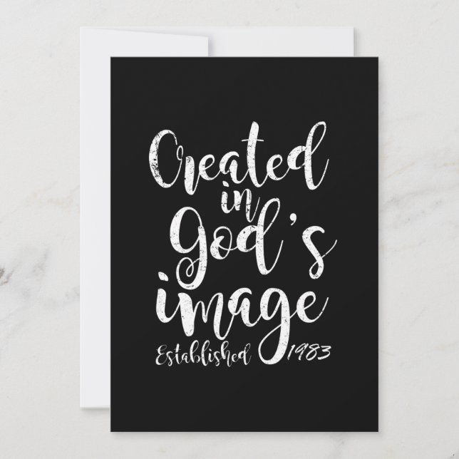 Created In God's Image 1983 40th Birthday Save The Date (Front)