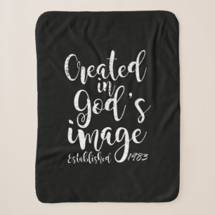 Created In God's Image 1983 40th Birthday Sherpa Blanket