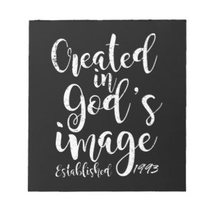 Created In God's Image 1993 30th Birthday Notepad