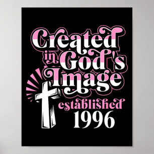 Created in gods image established 1996 christian poster