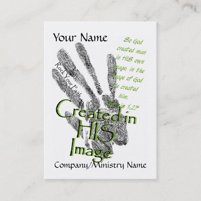 Created In His Image Business Card (Front)