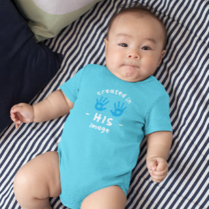 CREATED IN HIS IMAGE CHRISTIAN BABY BODYSUIT