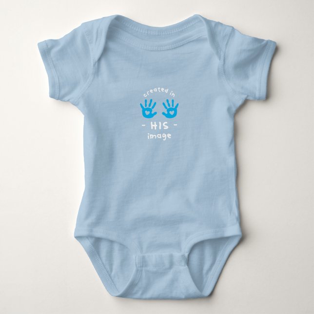 CREATED IN HIS IMAGE CHRISTIAN BABY BODYSUIT (Front)