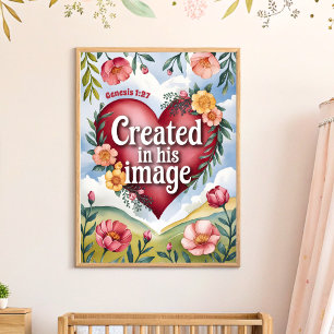 Created in His Image Christian Nursery Wall Art