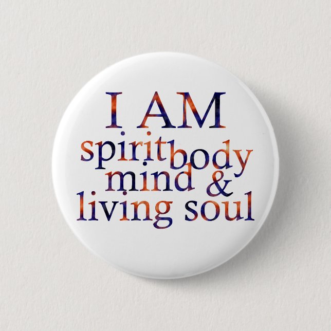 Created in His Image Eng 6 Cm Round Badge (Front)