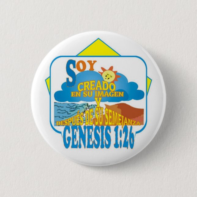 Created in His Image Esp 6 Cm Round Badge (Front)