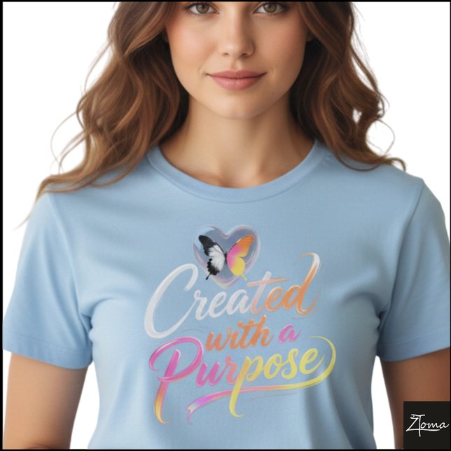 Created Purpose Neon Glossy Script Graphic T-Shirt (Sample design. Several style are available to choose from, with the option to add a name & color.
)