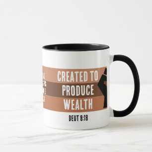 CREATED TO PRODUCE WEALTH Melanin Business Mug