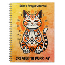 Created to Purr-ay - Custom Prayer Journal - Cat