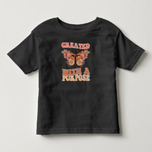 Created with a Purpose – Butterfly & Cross Floral Toddler T-Shirt