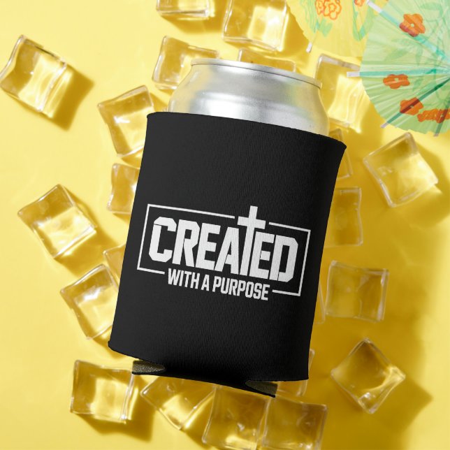 Created With A Purpose Christian Blessed Bible  Can Cooler (In Situ Summer)