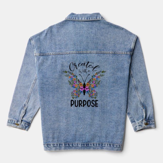 Created with a purpose denim jacket (Back)