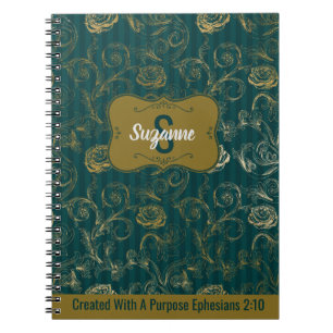 Created With A Purpose Ephesians 2:10 Floral Notebook