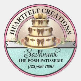 Created With Love Elegant Cake Sticker