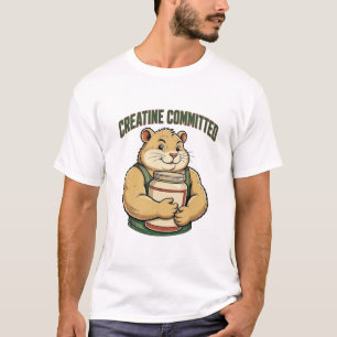 Creatine Committed Funny Muscular Hamster Fitness T-Shirt
