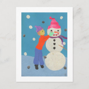 Creating a snowman postcard