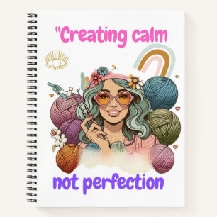 Creating calm, not perfection - Retro knitting gir Notebook