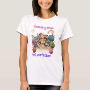 Creating calm, not perfection - Retro knitting gir T-Shirt