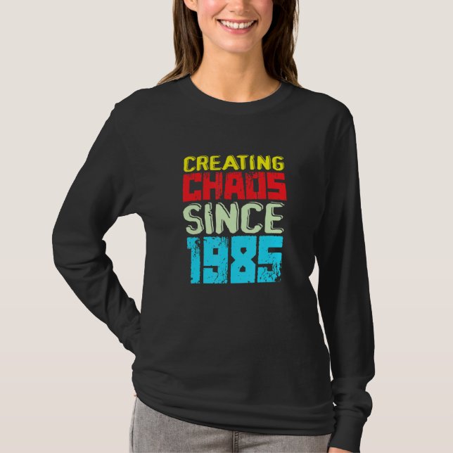 Creating Chaos Since 1985 37 Years Of Causing Chao T-Shirt (Front)