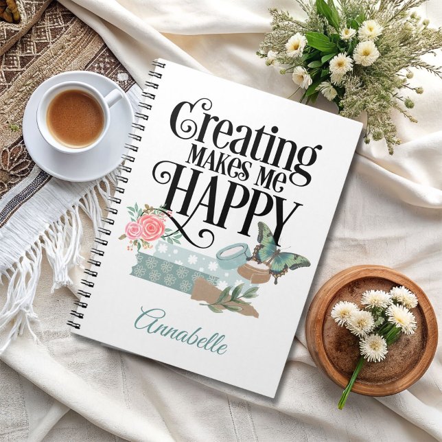Creating Makes Me Happy Spiral Photo Notebook (Creator Uploaded)