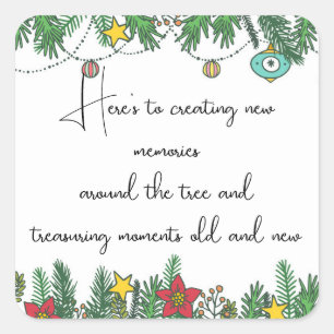Creating Memories Around the Tree Square Sticker