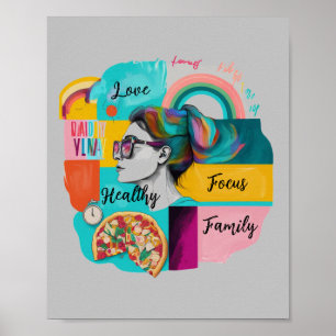 Creating My Dream Life: A Gray Vision Board   Poster