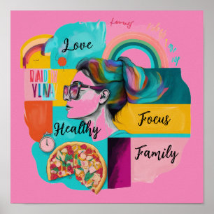 Creating My Dream Life: A Vision Board for girls Poster