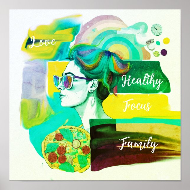 Creating My Dream Life: Yellow Vision Board    Poster (Front)