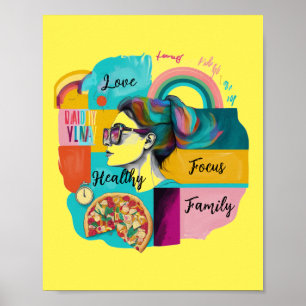 Creating My Dream Life: Yellow Vision Board   Poster