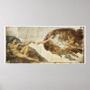 Creation of Adam, 1510, Michelangelo Poster