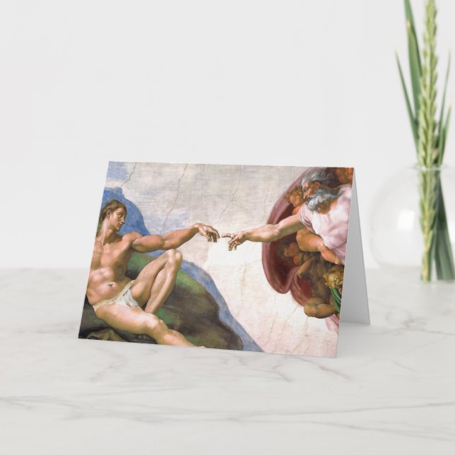 Creation of Adam by Michelangelo Card (Front)