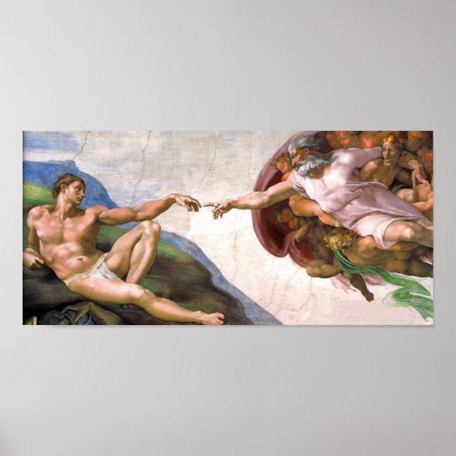 Creation of Adam by Michelangelo Poster (Front)