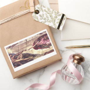 Creation of Adam by Michelangelo Rectangular Sticker